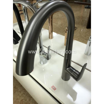 Contemporary Pull Down Kitchen Sink Faucet Gun Grey